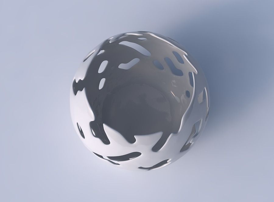 Bowl spheric with smooth cuts 3D print model_2