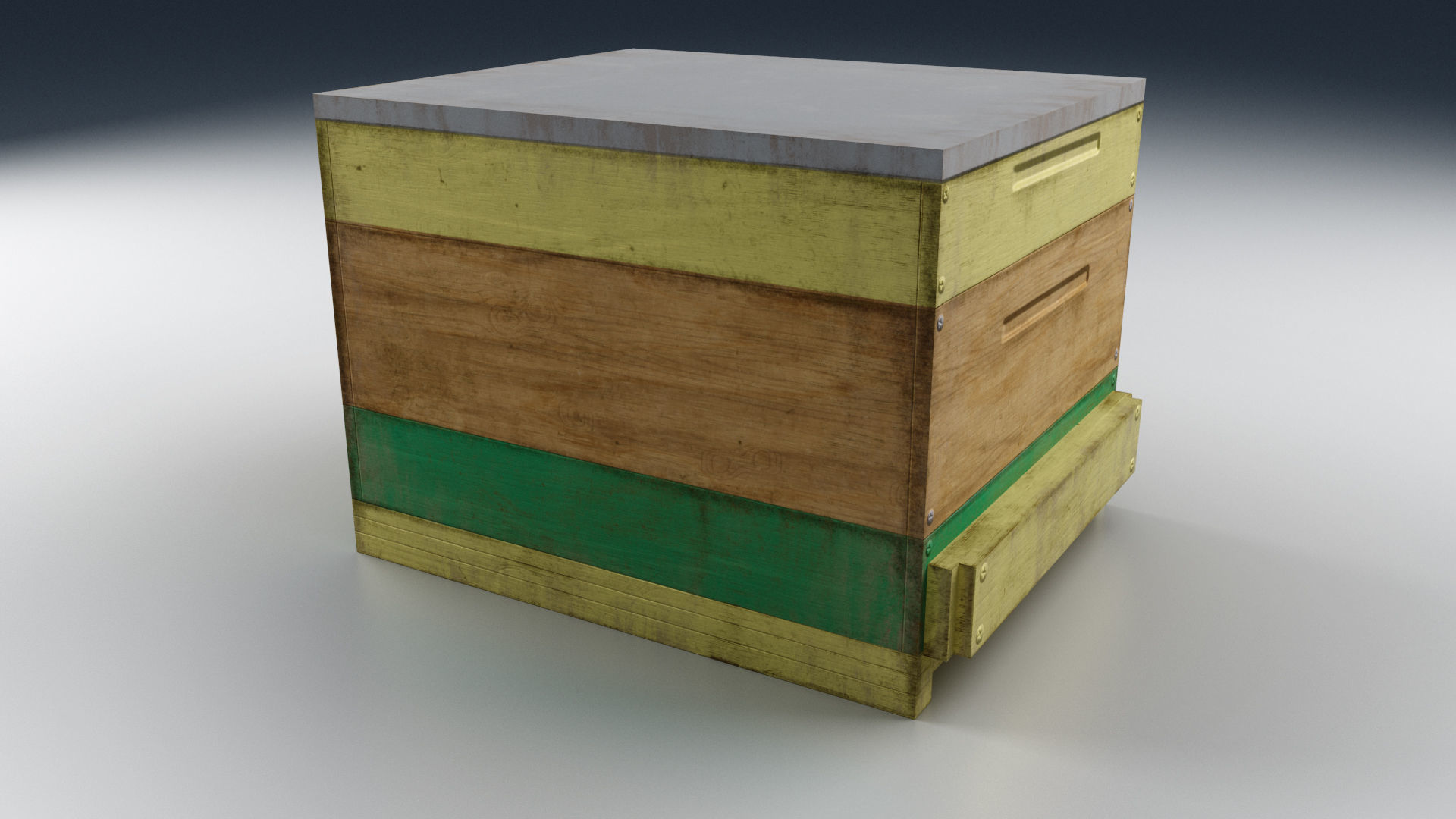 Old Wooden Box Low-poly 3D model_8
