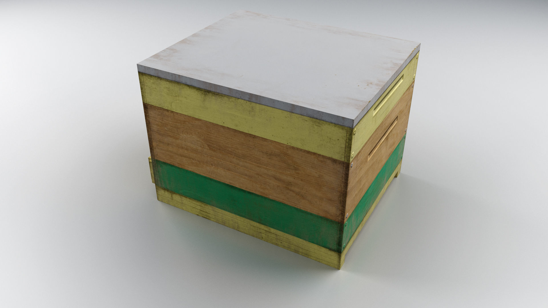 Old Wooden Box Low-poly 3D model_12