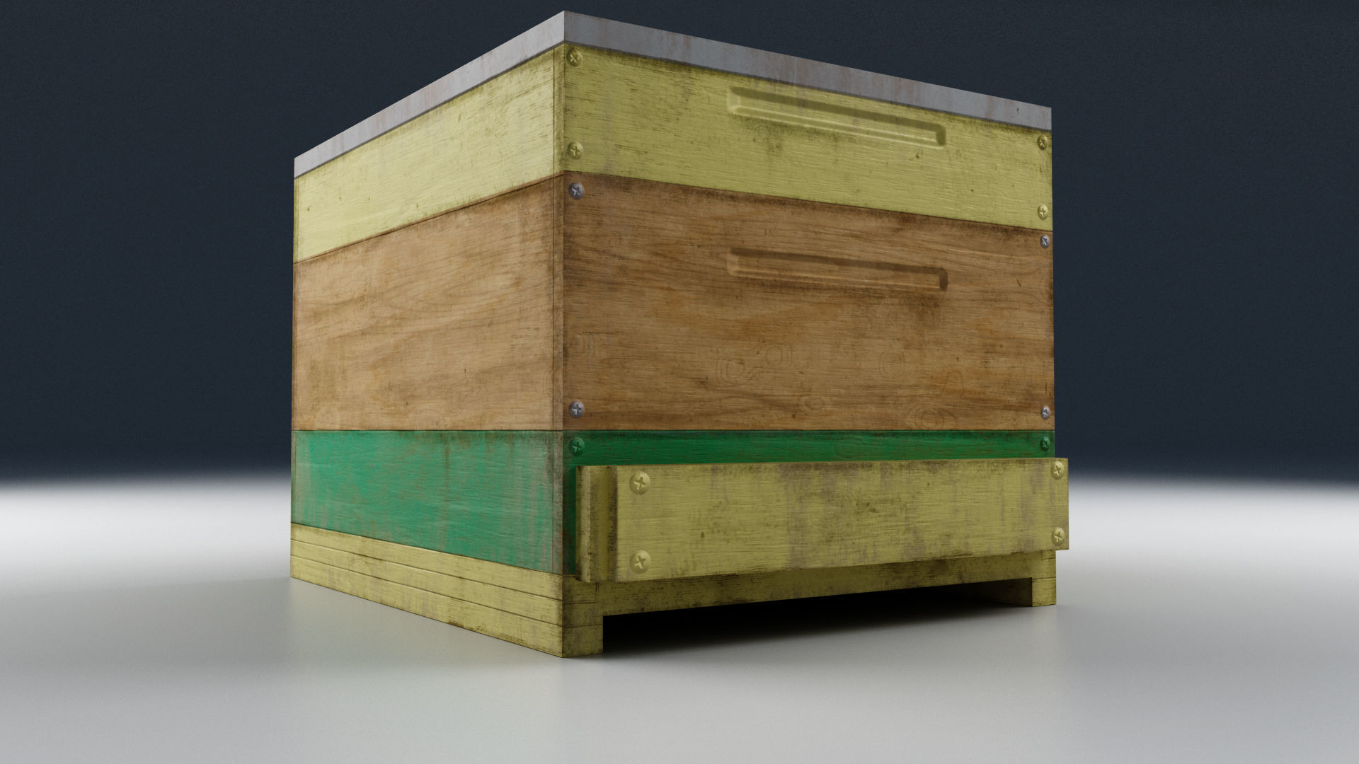 Old Wooden Box Low-poly 3D model_24