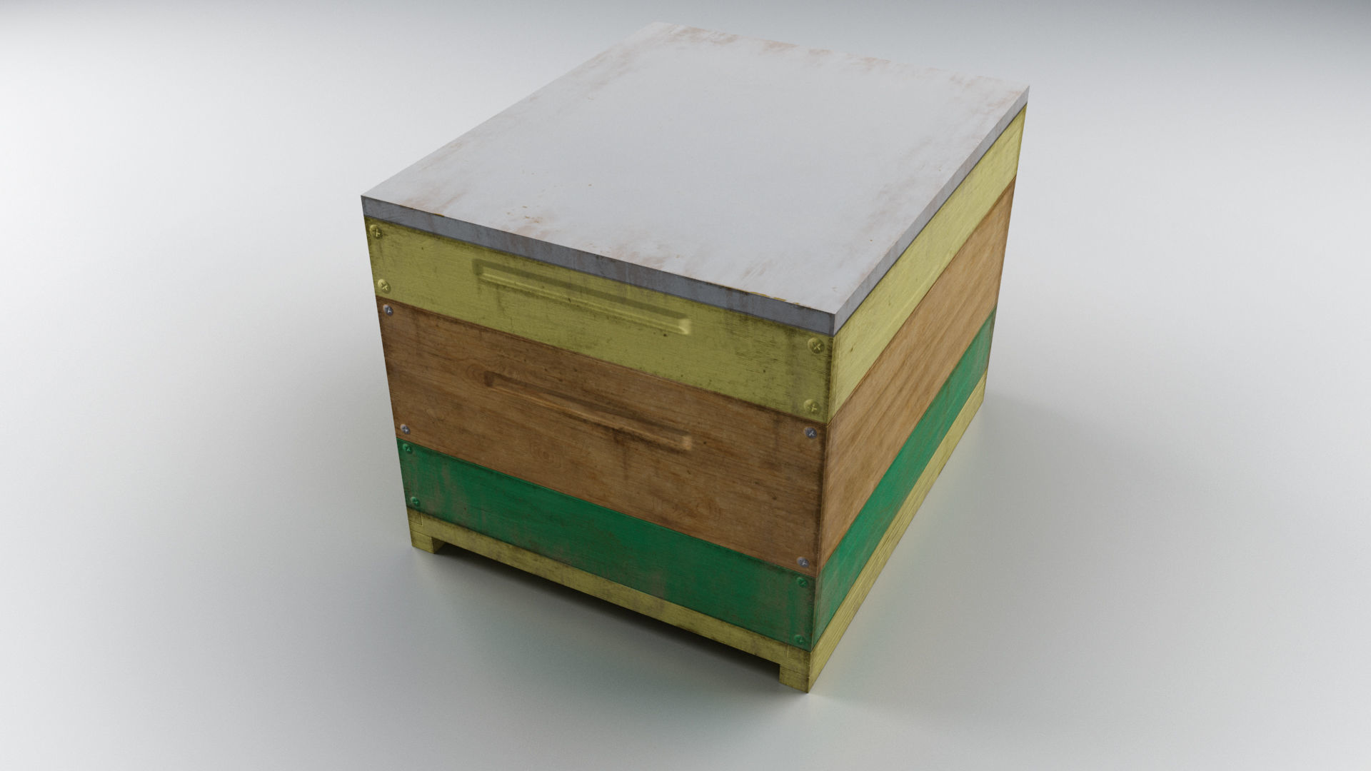 Old Wooden Box Low-poly 3D model_14