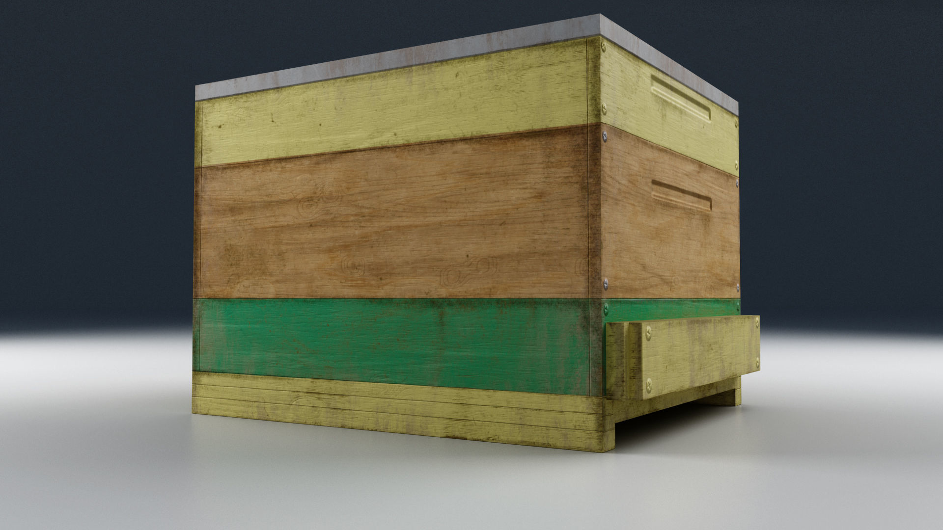 Old Wooden Box Low-poly 3D model_25