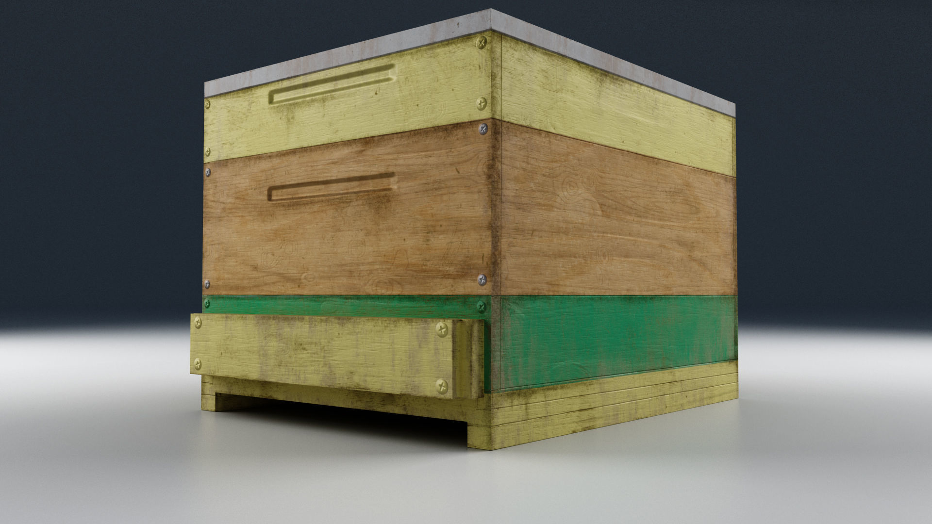 Old Wooden Box Low-poly 3D model_23