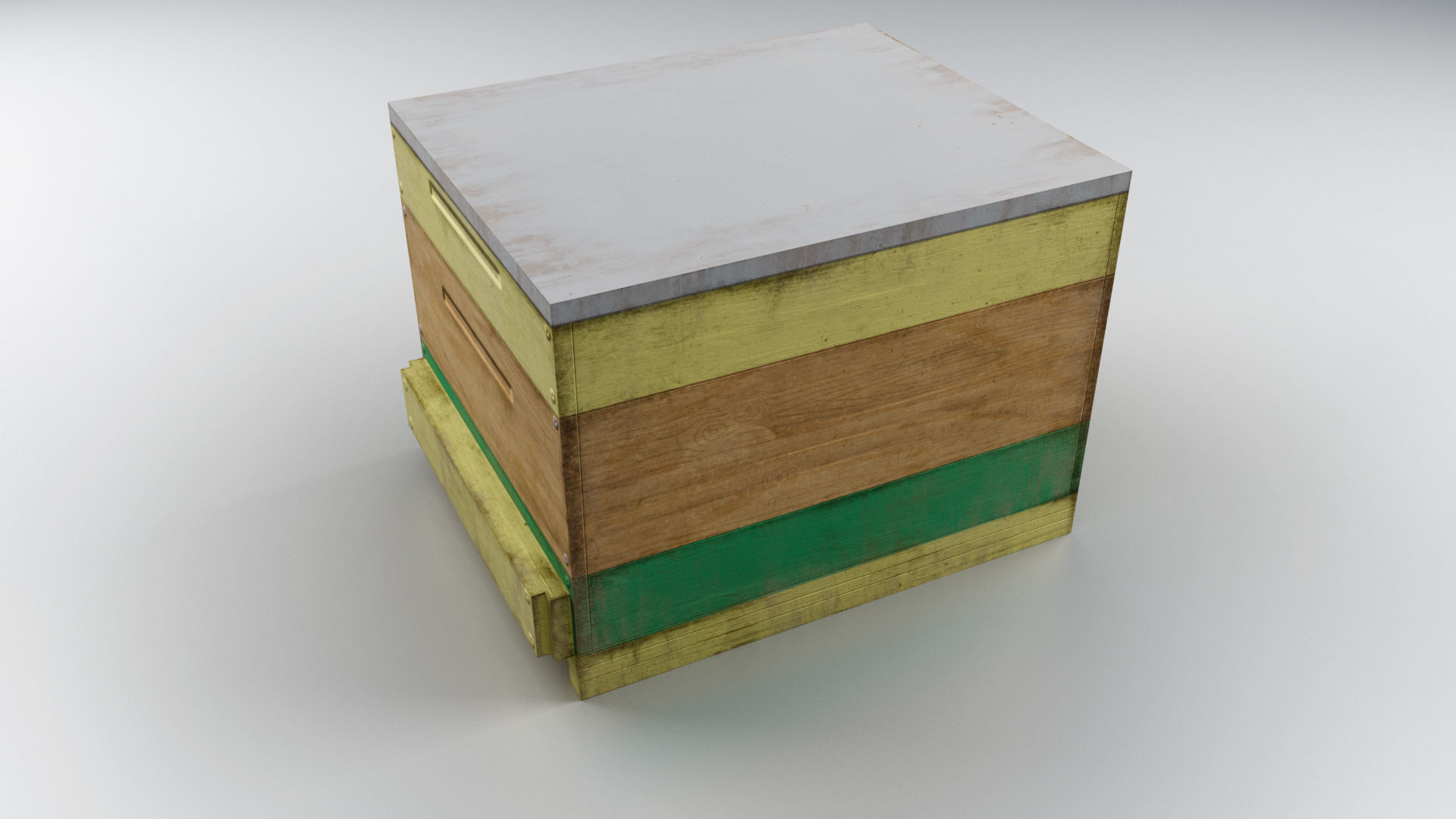 Old Wooden Box Low-poly 3D model_11