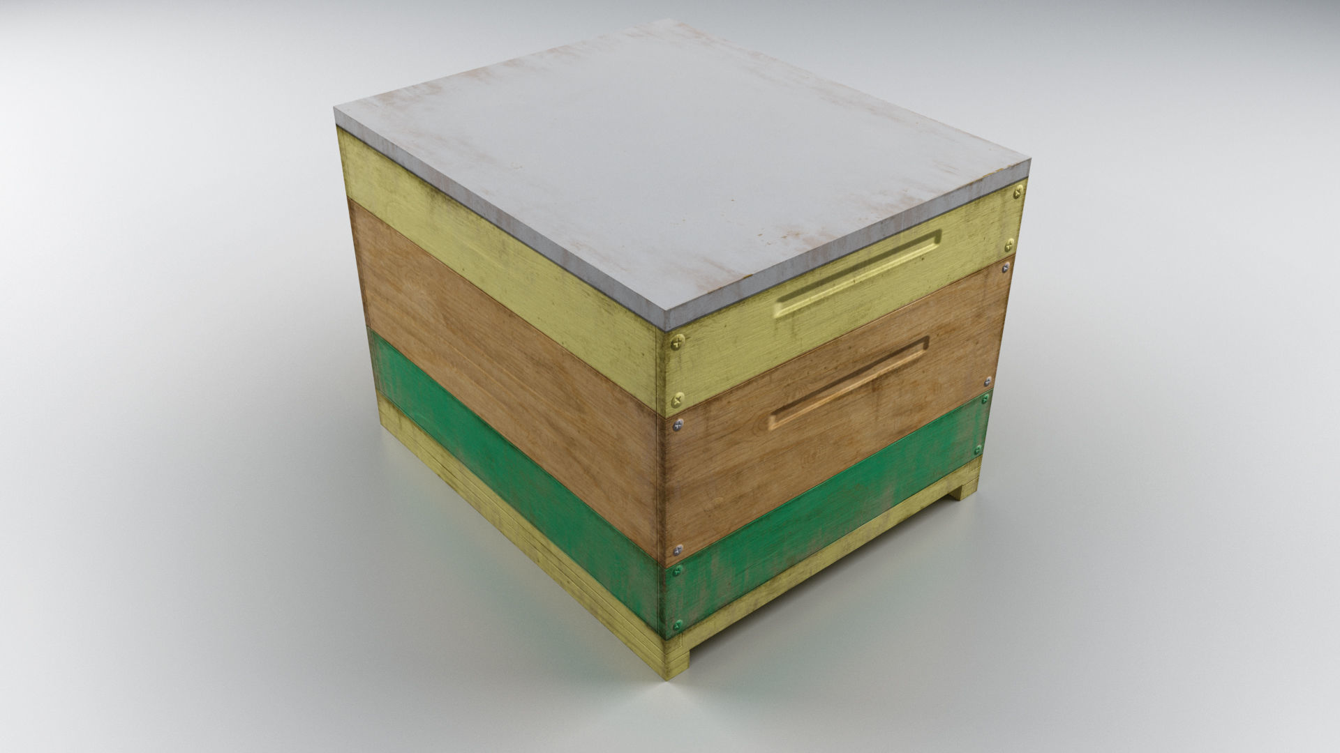 Old Wooden Box Low-poly 3D model_13