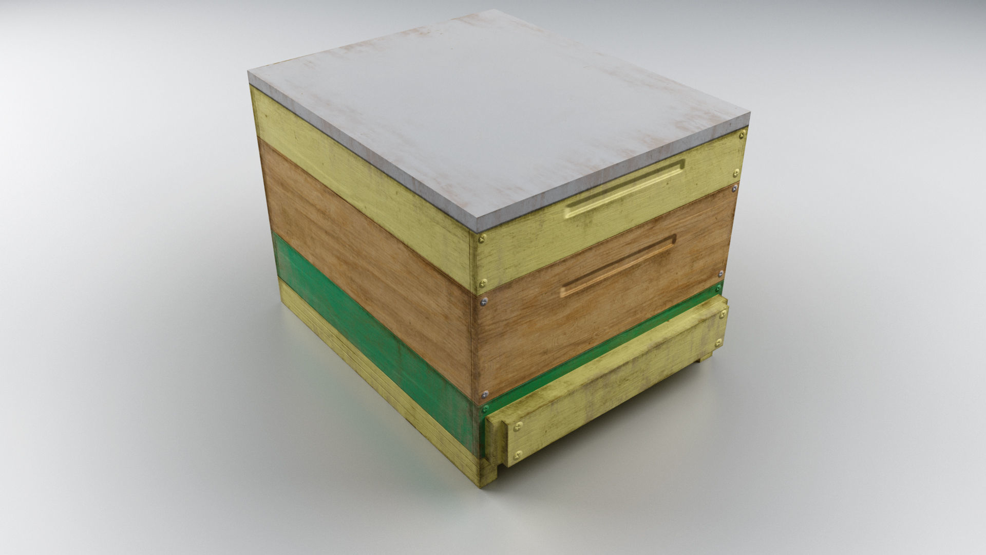 Old Wooden Box Low-poly 3D model_18