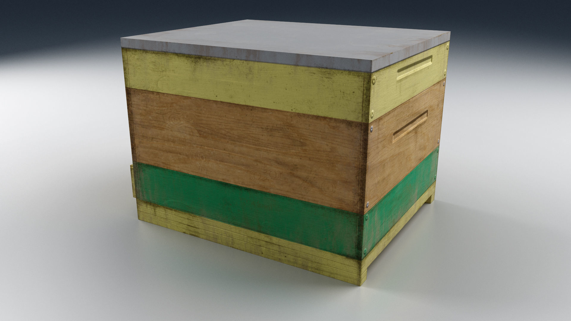 Old Wooden Box Low-poly 3D model_3