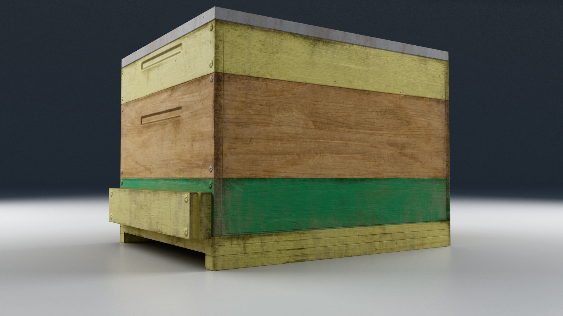 Old Wooden Box Low-poly 3D model_22