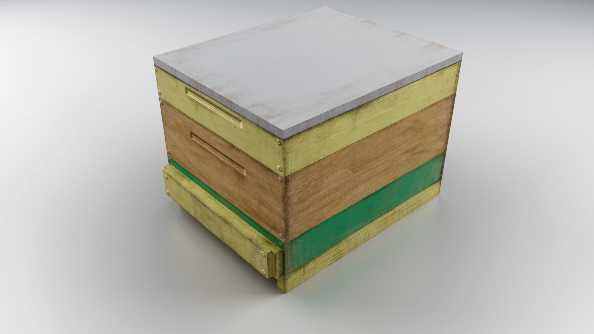 Old Wooden Box Low-poly 3D model_10