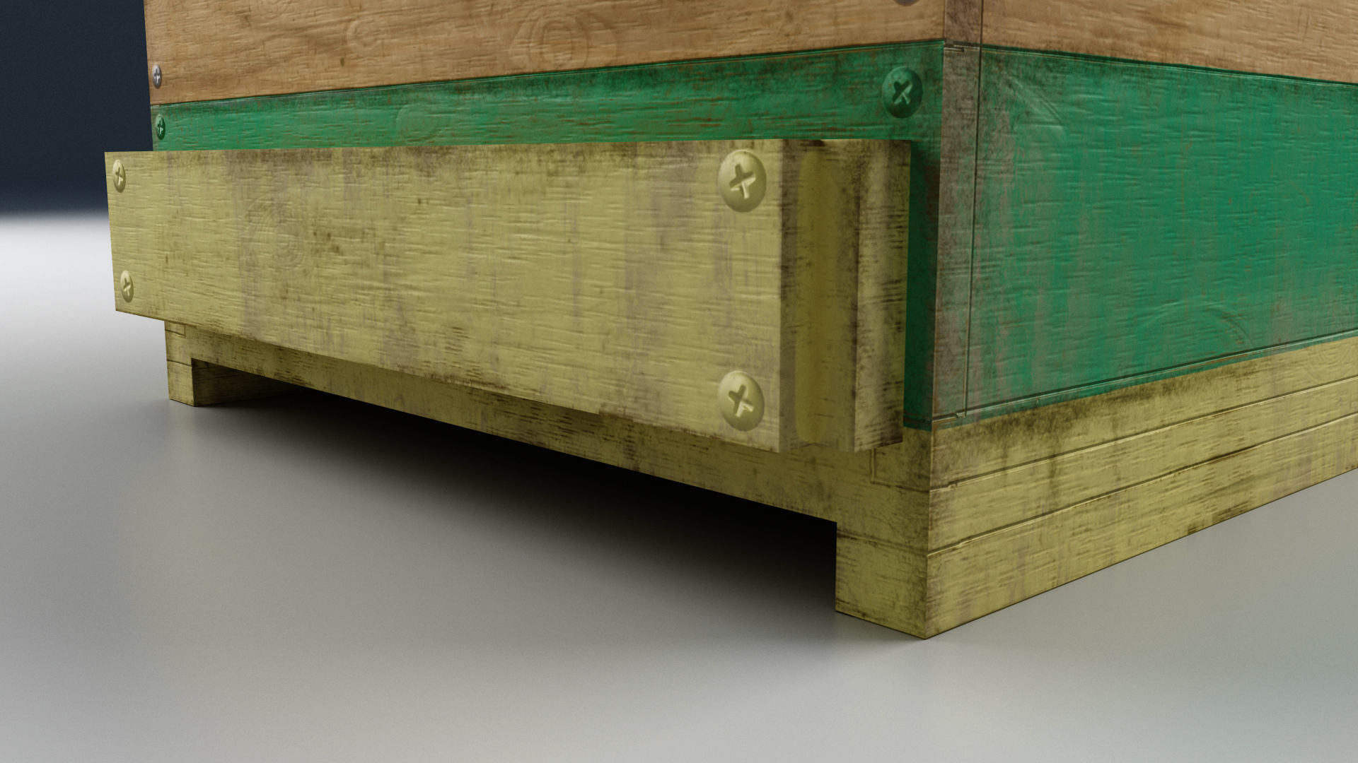 Old Wooden Box Low-poly 3D model_19