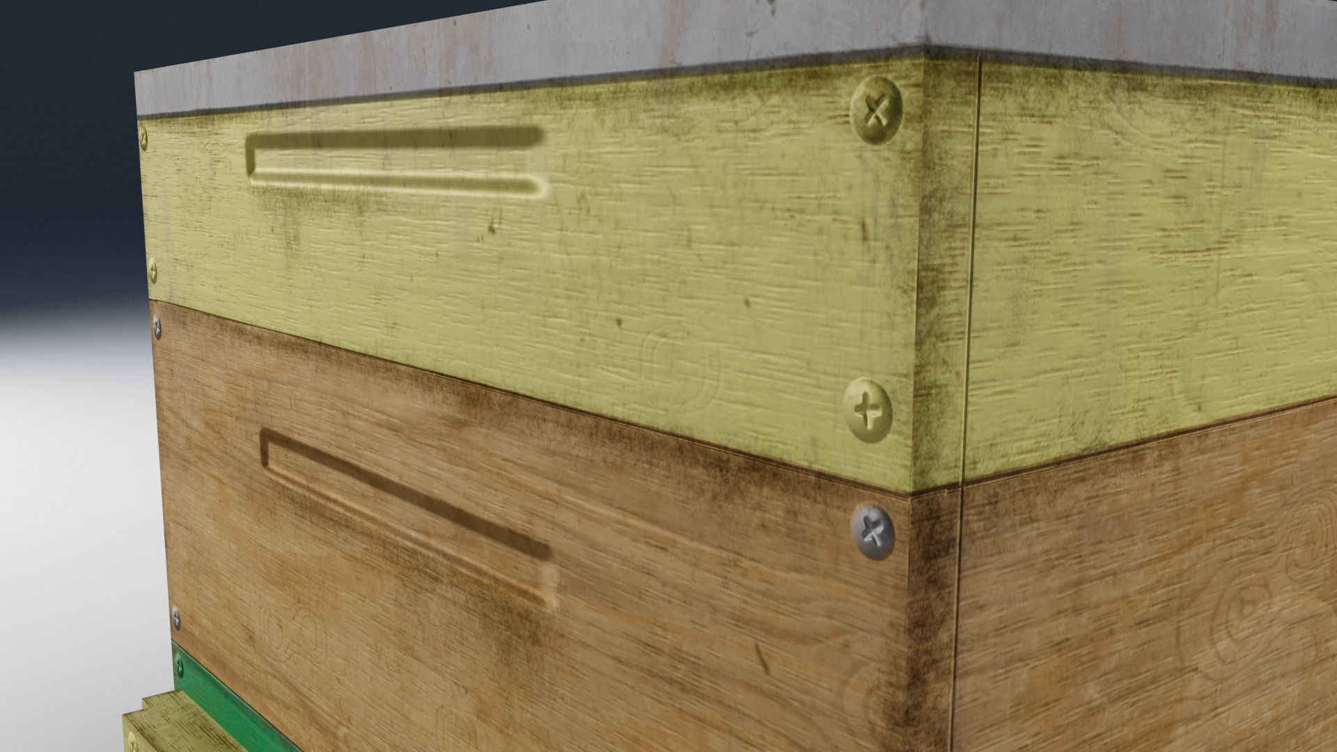 Old Wooden Box Low-poly 3D model_20