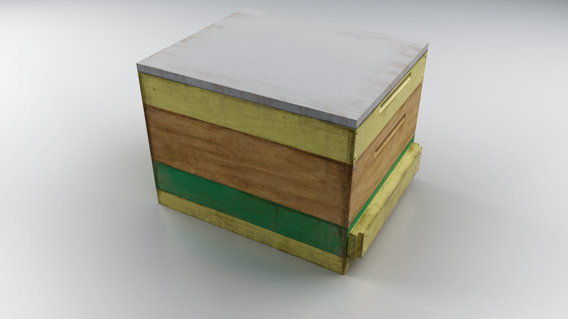 Old Wooden Box Low-poly 3D model_17