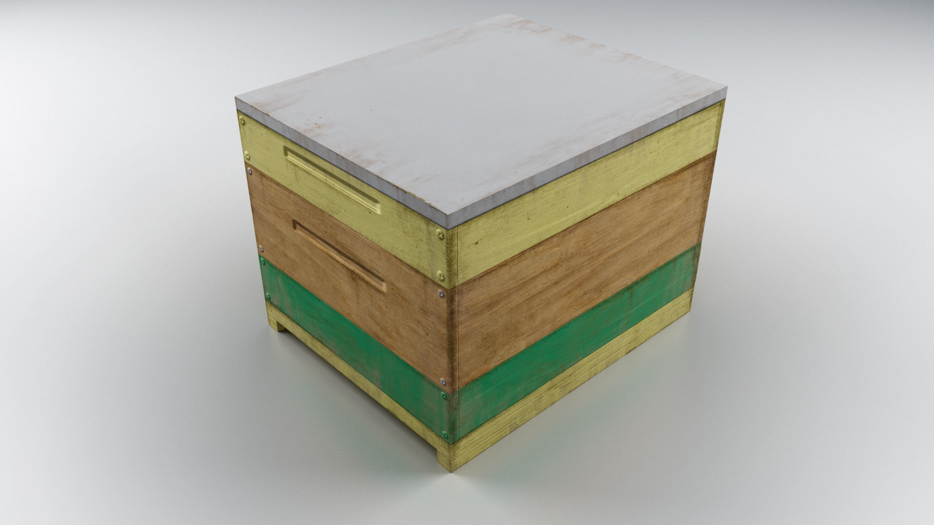 Old Wooden Box Low-poly 3D model_15