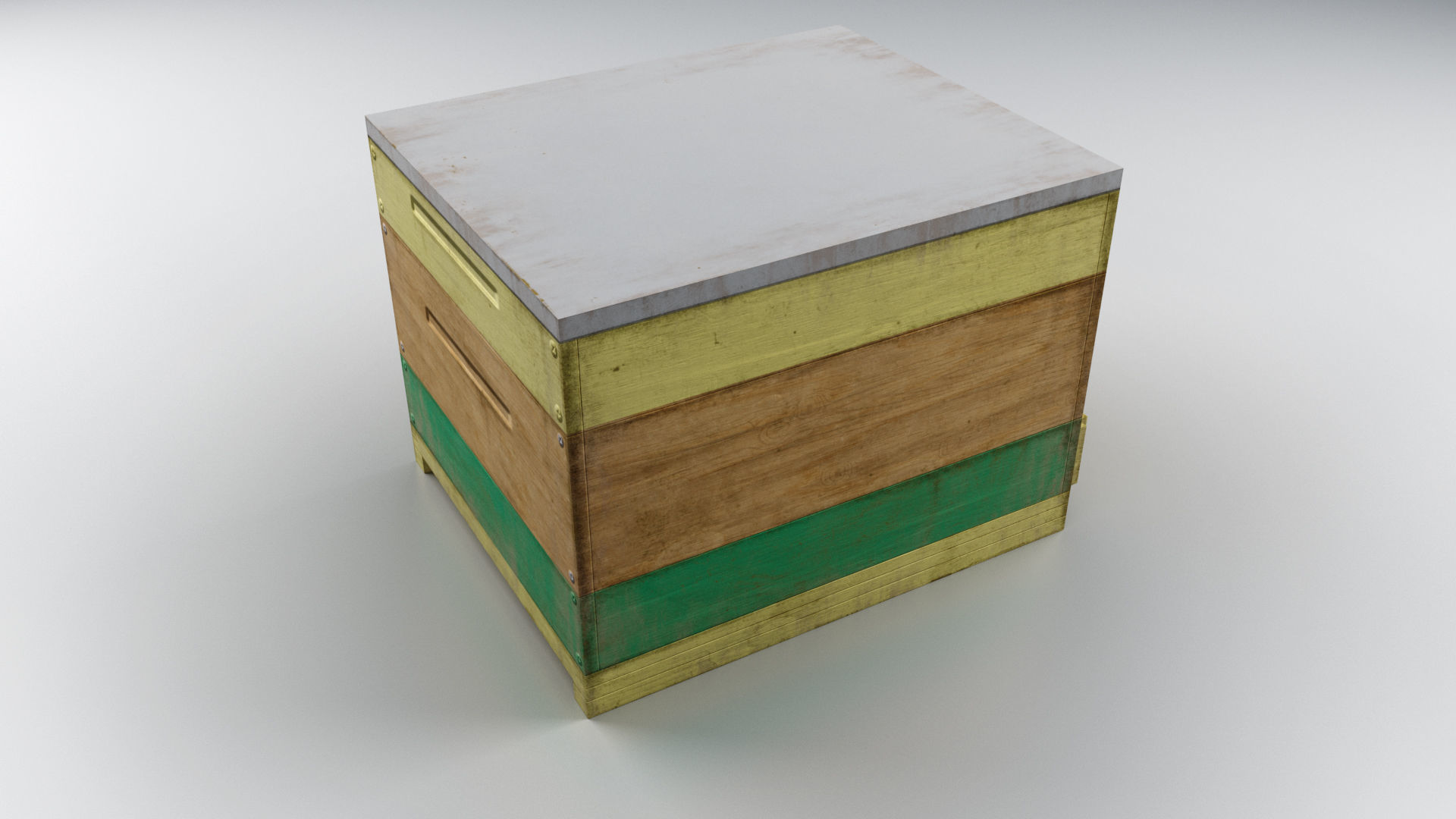 Old Wooden Box Low-poly 3D model_16
