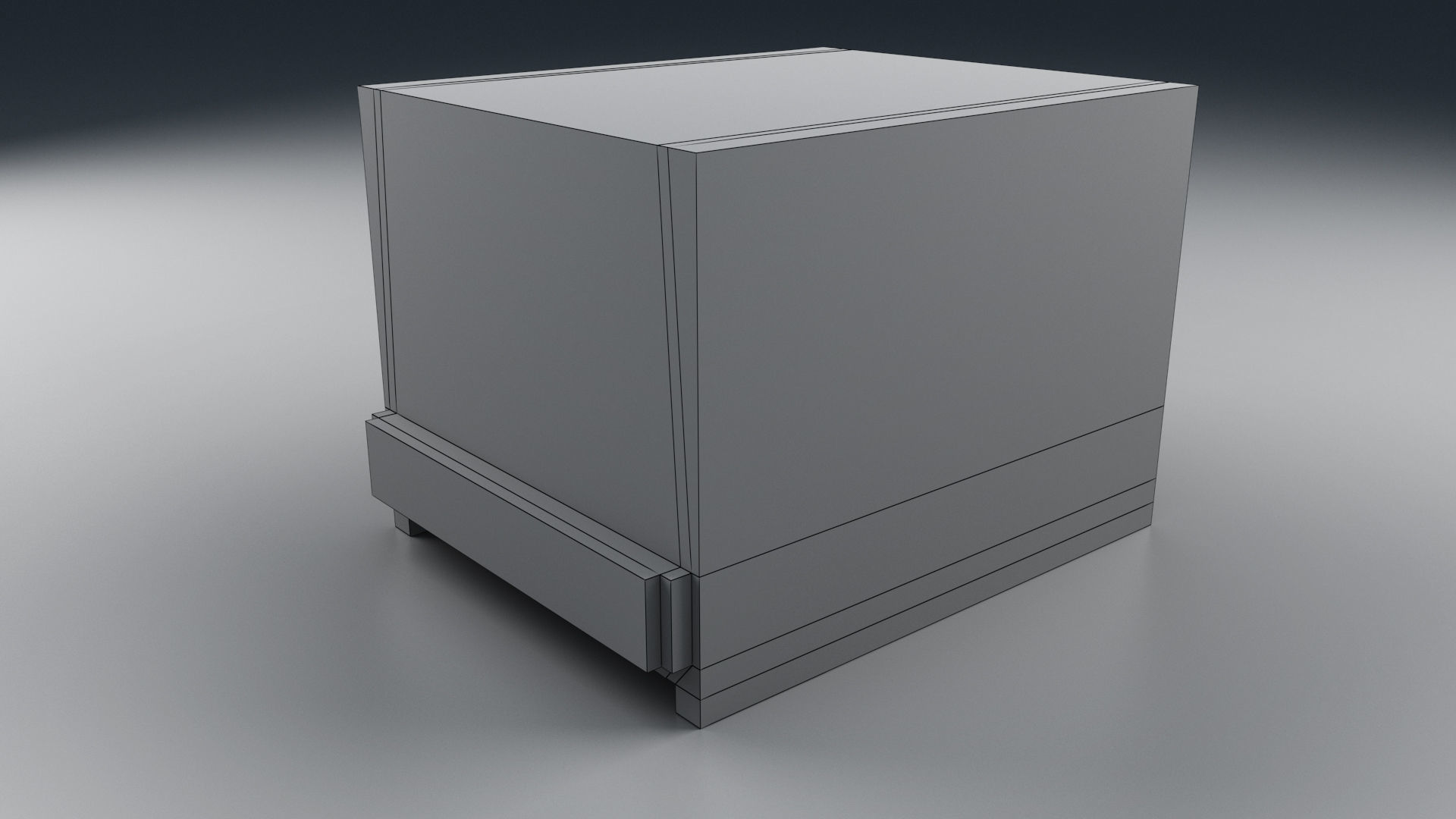 Old Wooden Box Low-poly 3D model_1