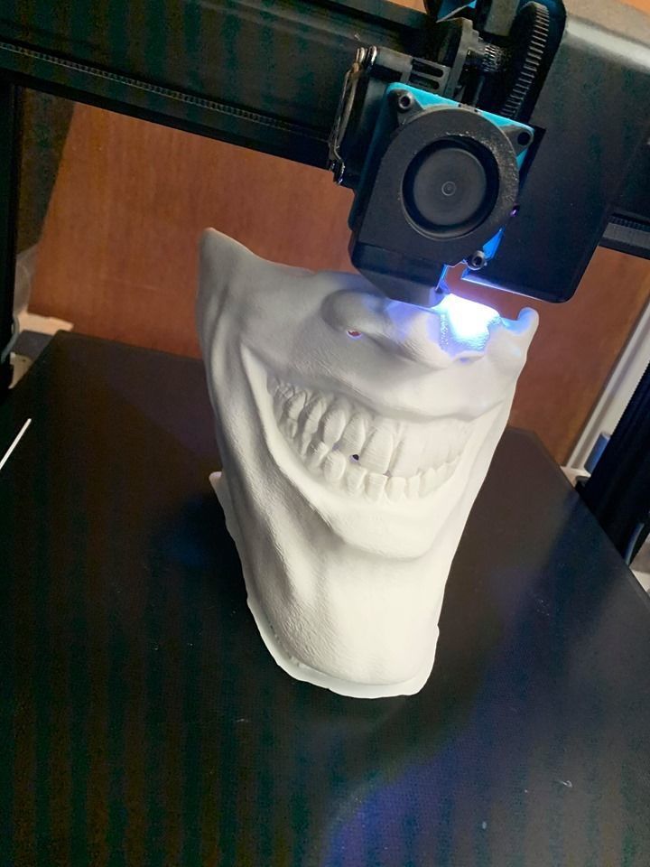 Joker Face mask The Bat who laughs grin fits over N95 mask 3D print model_25