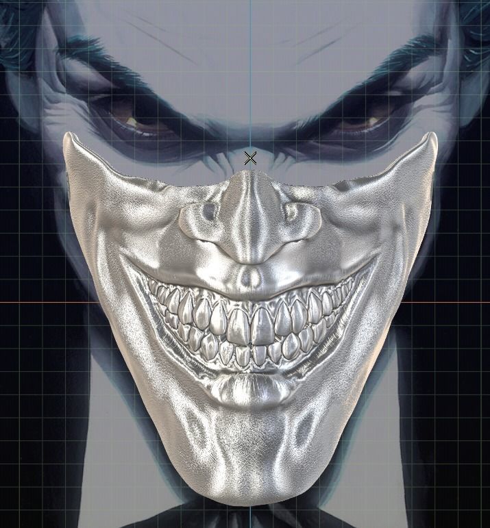 Joker Face mask The Bat who laughs grin fits over N95 mask 3D print model_4