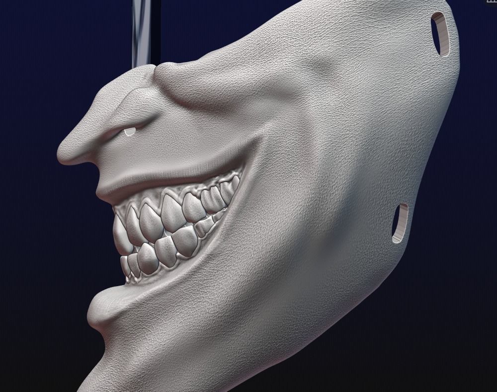 Joker Face mask The Bat who laughs grin fits over N95 mask 3D print model_15