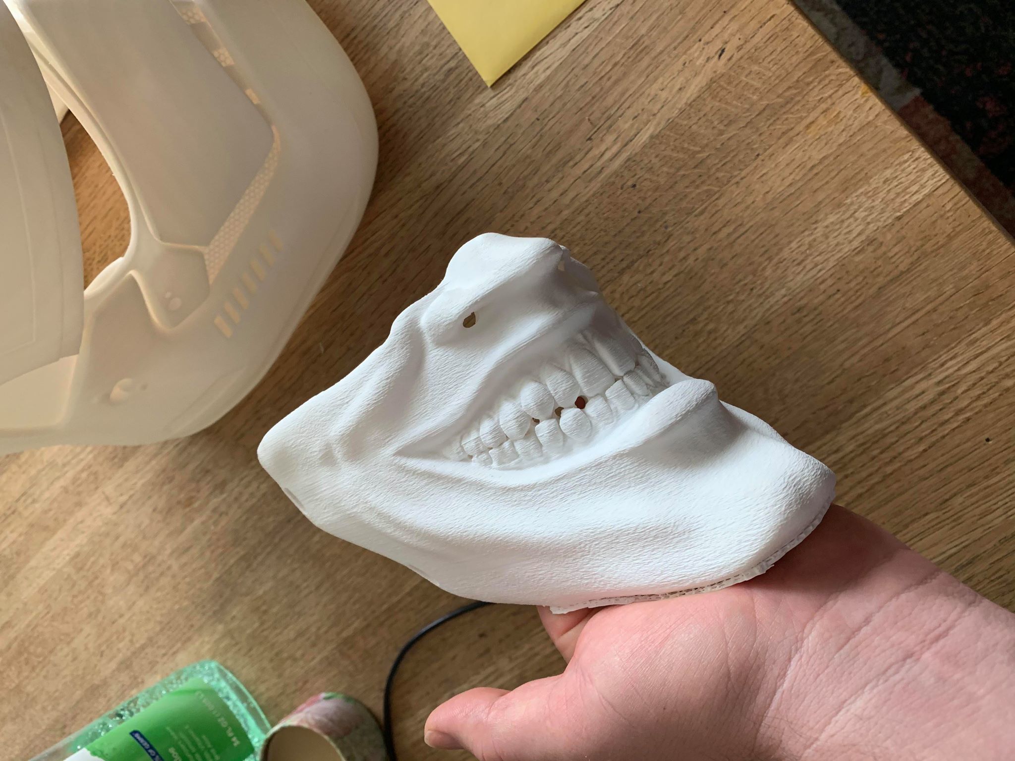 Joker Face mask The Bat who laughs grin fits over N95 mask 3D print model_5