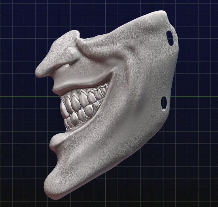 Joker Face mask The Bat who laughs grin fits over N95 mask 3D print model_14