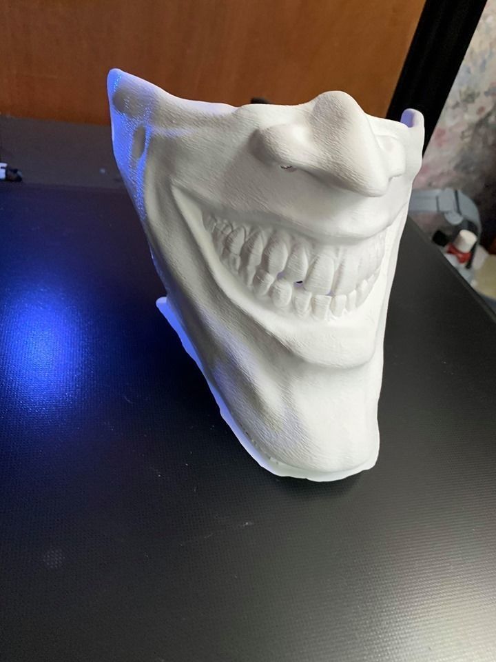 Joker Face mask The Bat who laughs grin fits over N95 mask 3D print model_24