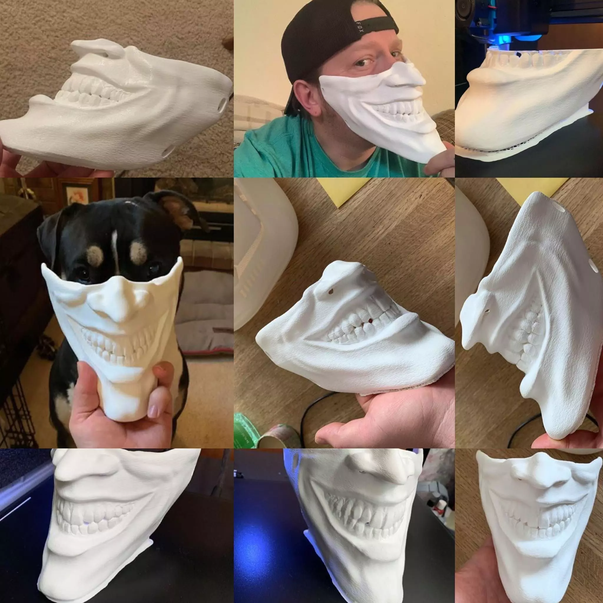 Joker Face mask The Bat who laughs grin fits over N95 mask 3D print model_0