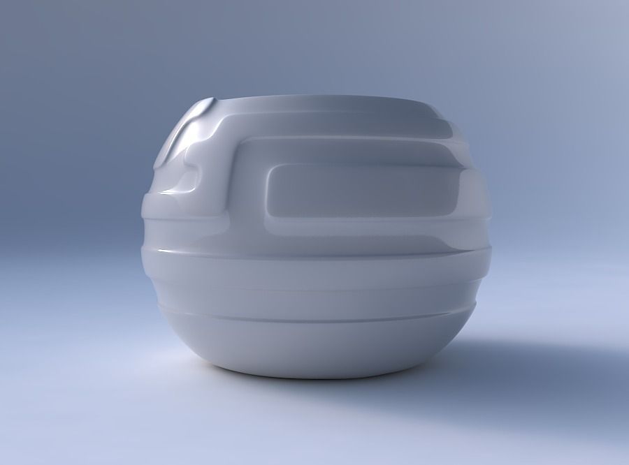 Bowl spheric with smooth ribbons 3D print model_4