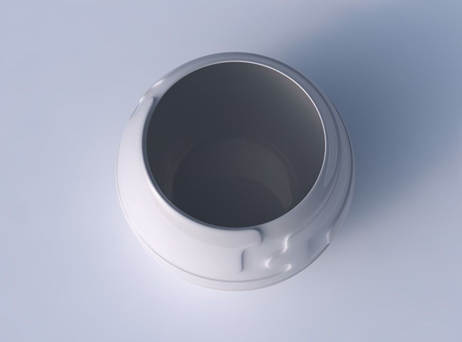 Bowl spheric with smooth ribbons 3D print model_2