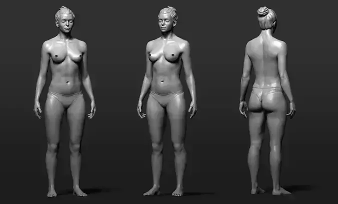 Woman female nude 3D model