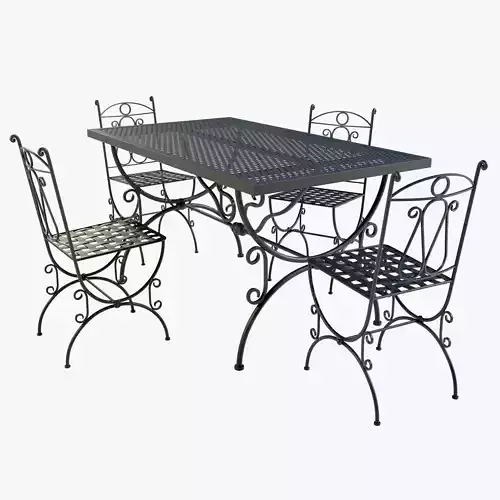Iron Table and Chairs