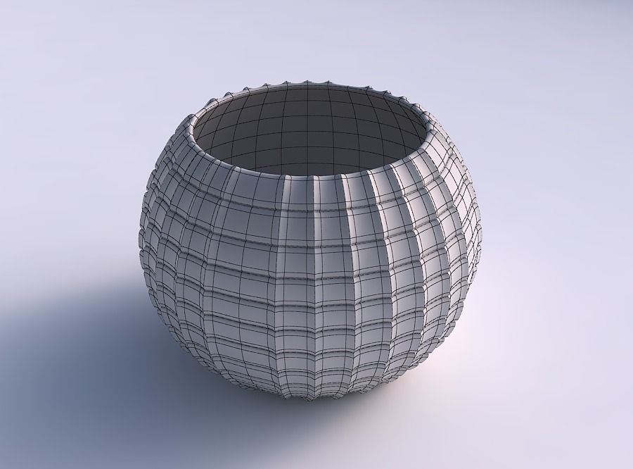 Bowl spheric with strange tiles 3D print model_5