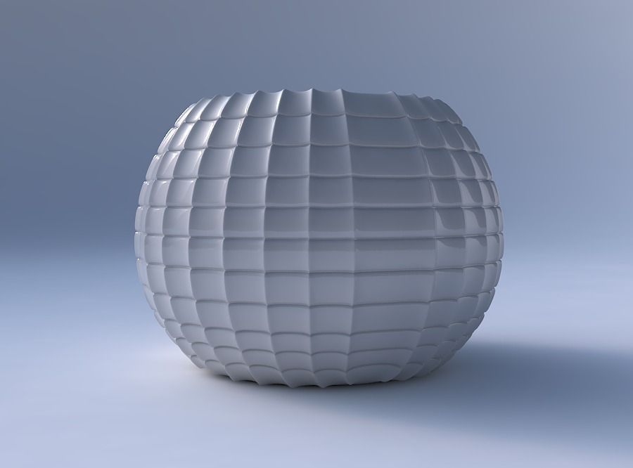 Bowl spheric with strange tiles 3D print model_4
