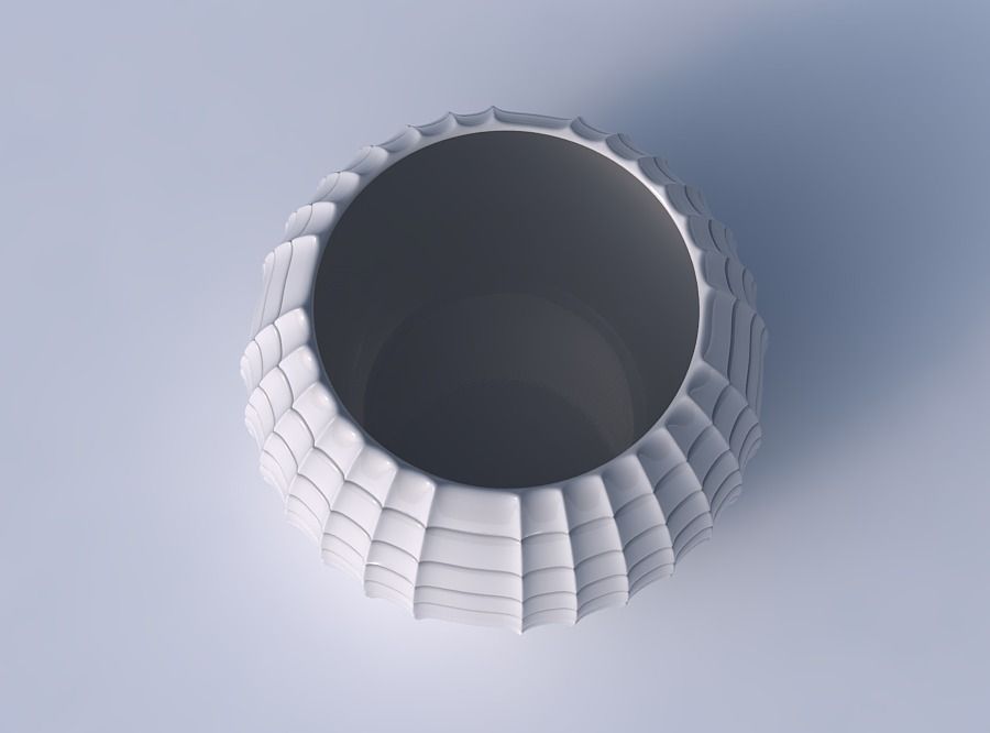 Bowl spheric with strange tiles 3D print model_2