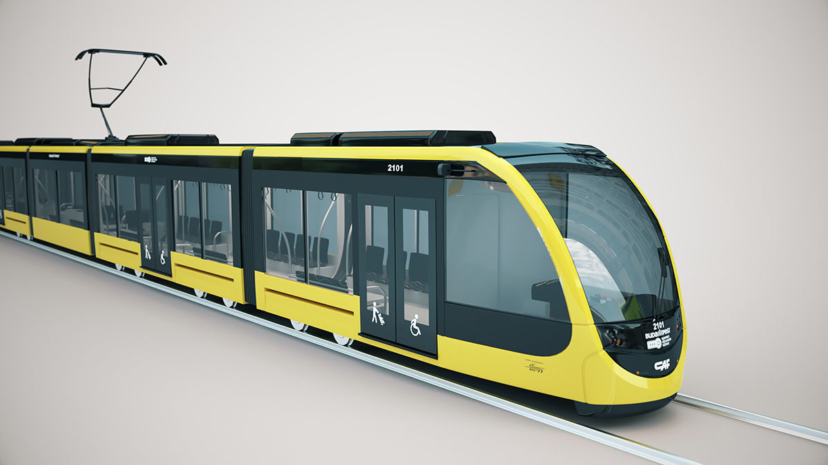 CAF Urbos tram 4k texture PBR ready Low-poly 3D model_2