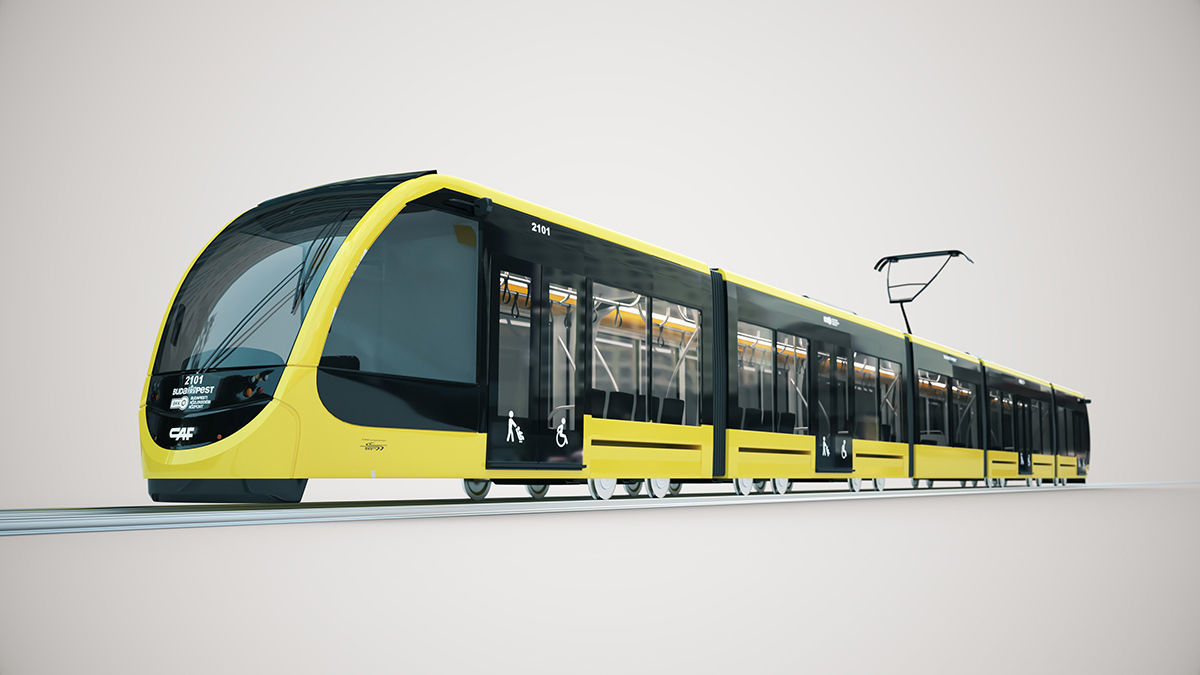 CAF Urbos tram 4k texture PBR ready Low-poly 3D model_3