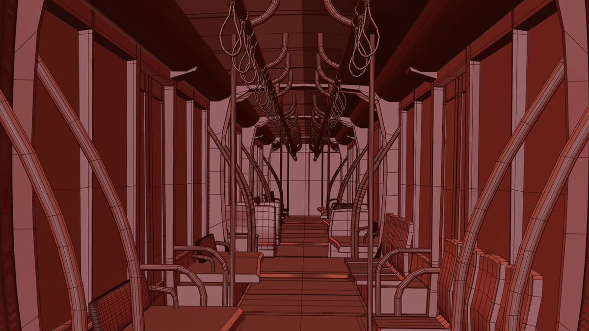 CAF Urbos tram 4k texture PBR ready Low-poly 3D model_11