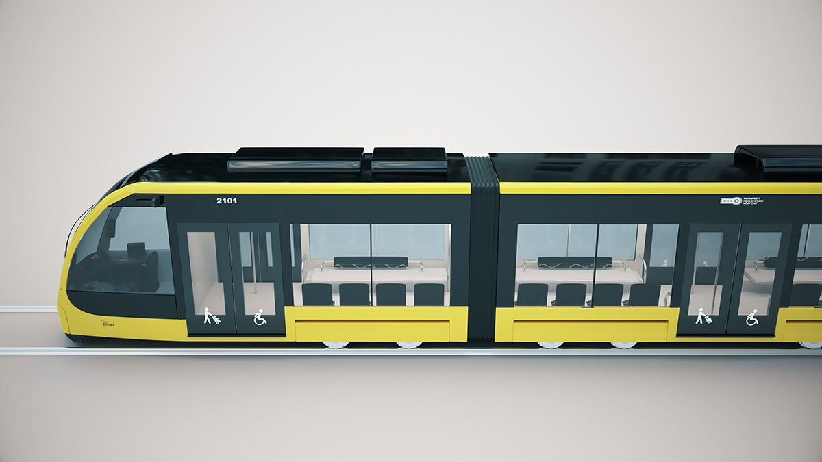 CAF Urbos tram 4k texture PBR ready Low-poly 3D model_5