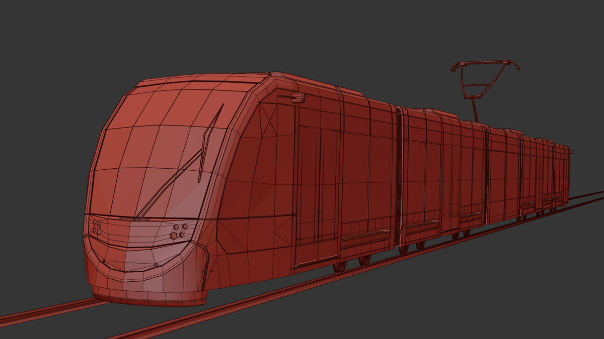 CAF Urbos tram 4k texture PBR ready Low-poly 3D model_10