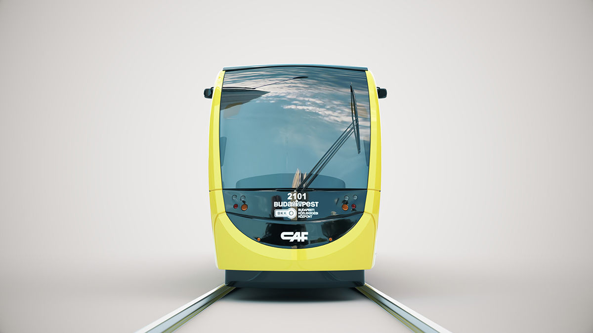 CAF Urbos tram 4k texture PBR ready Low-poly 3D model_8