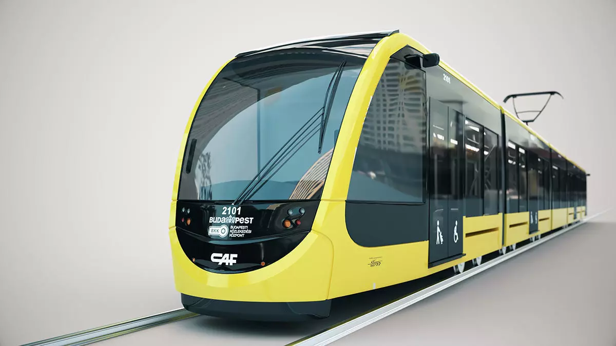 CAF Urbos tram 4k texture PBR ready Low-poly 3D model_0