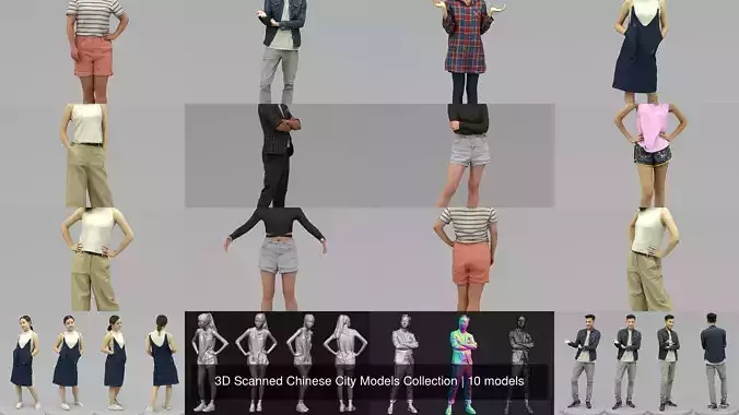 3D Scanned Chinese City Models Collection 