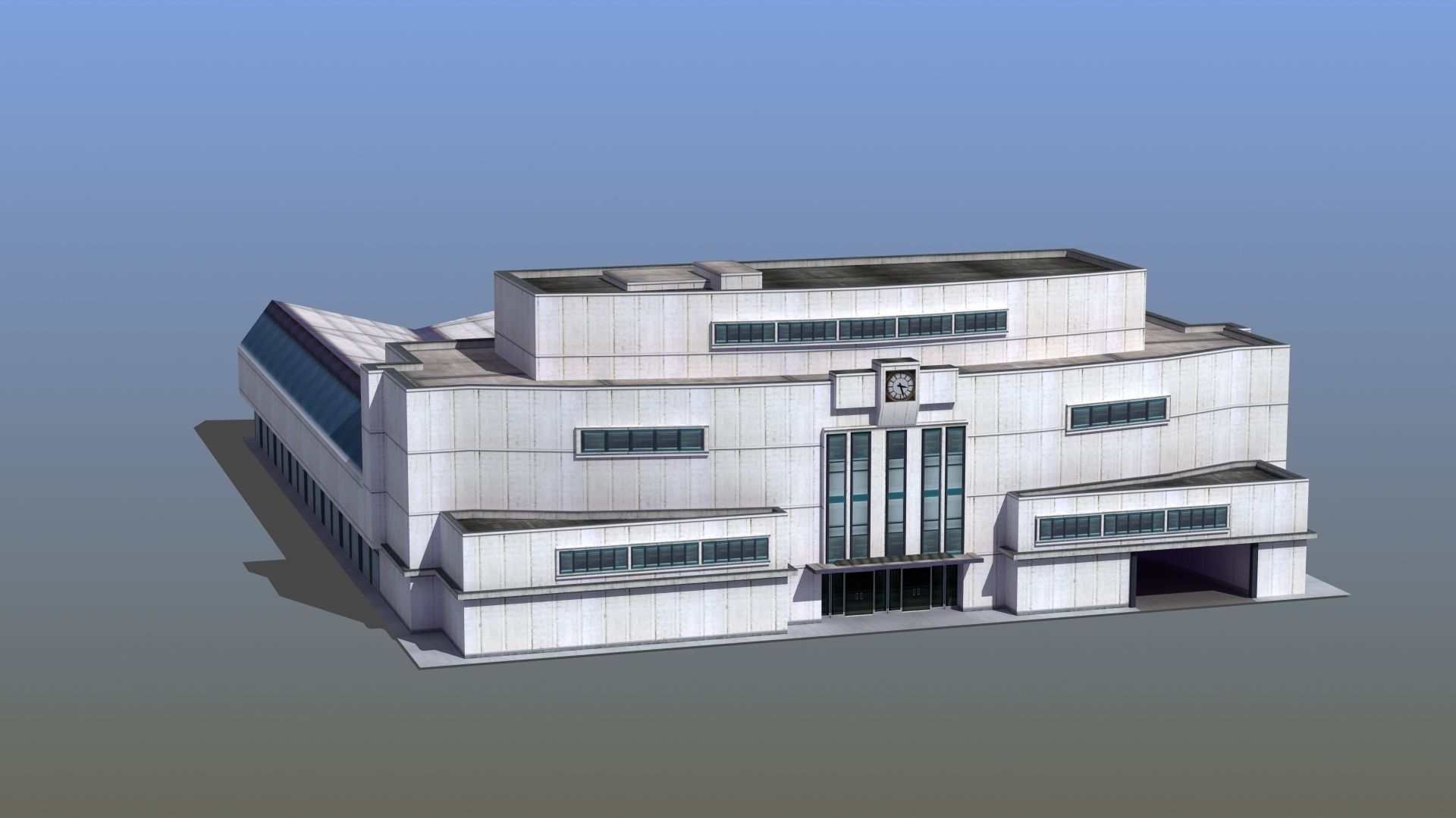 Bus Terminal Low-poly 3D model_13