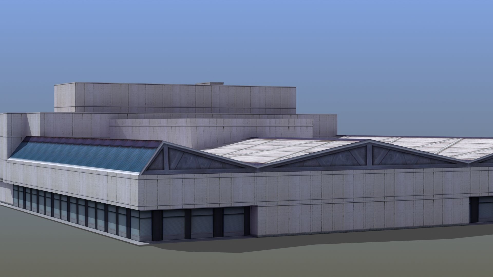 Bus Terminal Low-poly 3D model_4