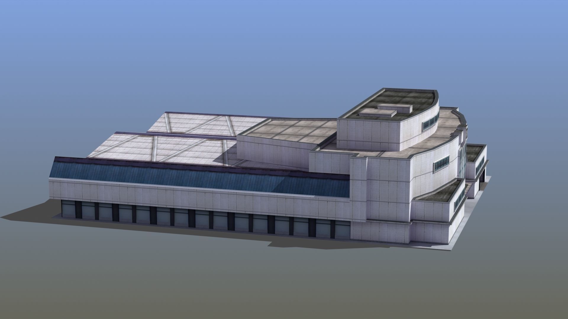 Bus Terminal Low-poly 3D model_9