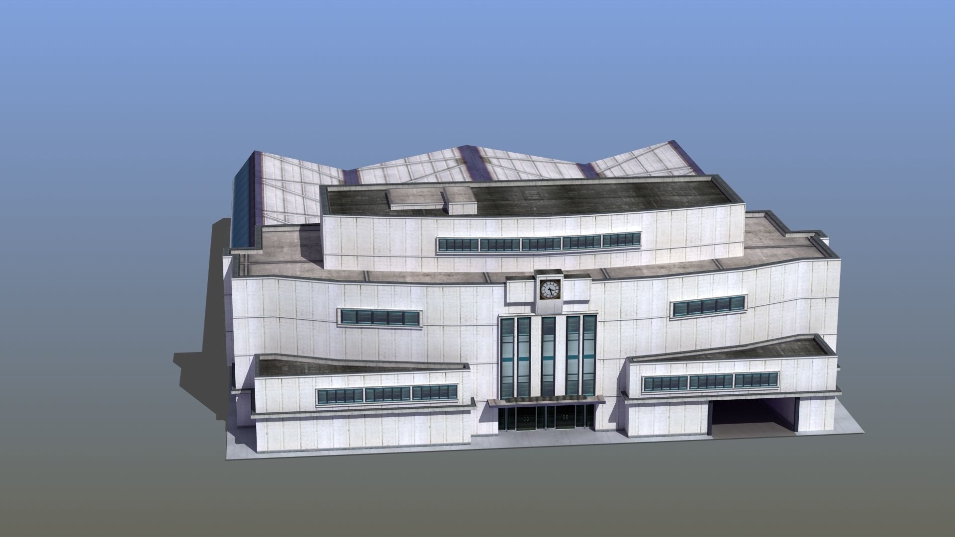 Bus Terminal Low-poly 3D model_14