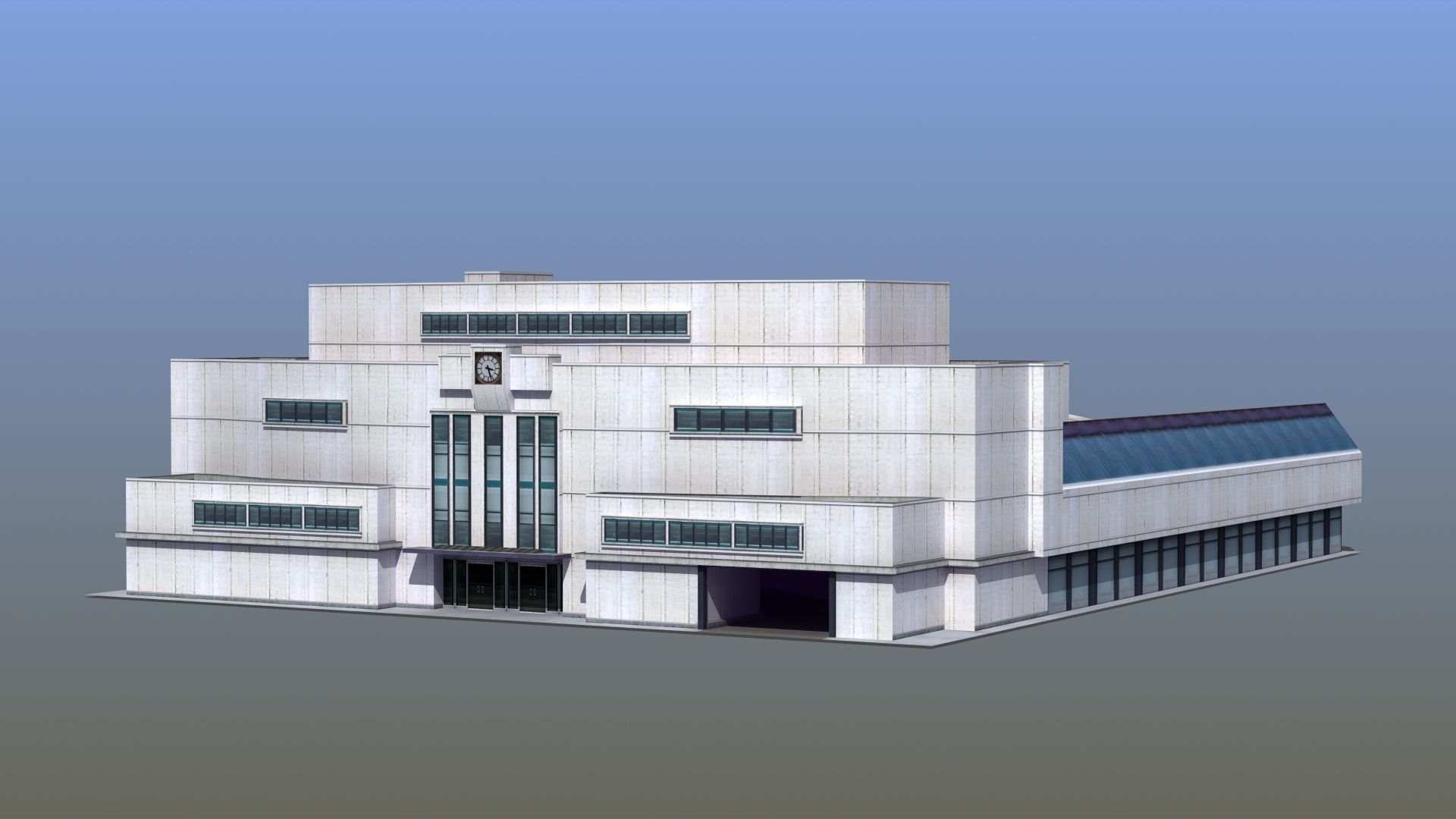 Bus Terminal Low-poly 3D model_6