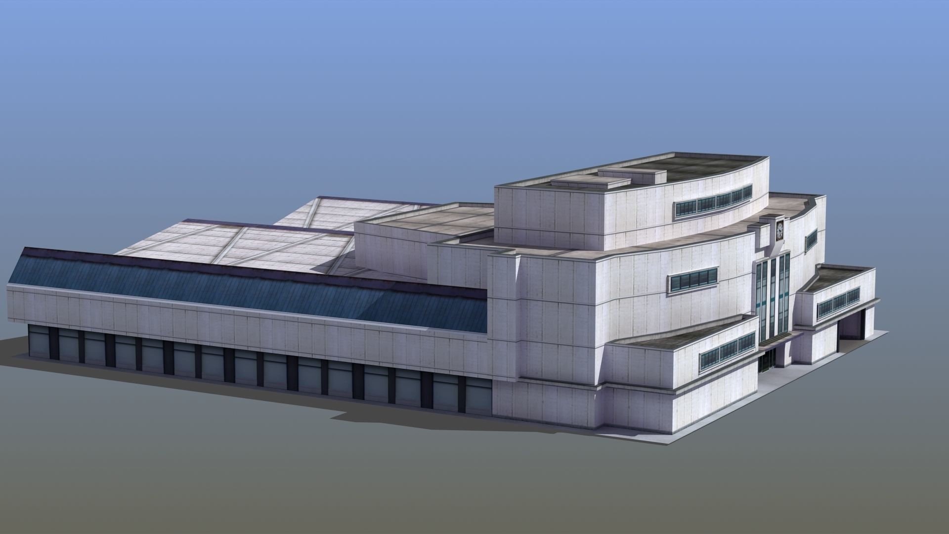 Bus Terminal Low-poly 3D model_11