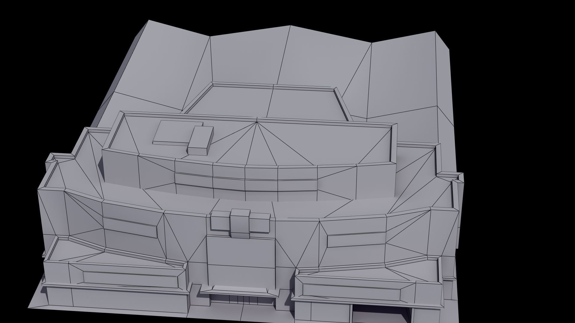 Bus Terminal Low-poly 3D model_37