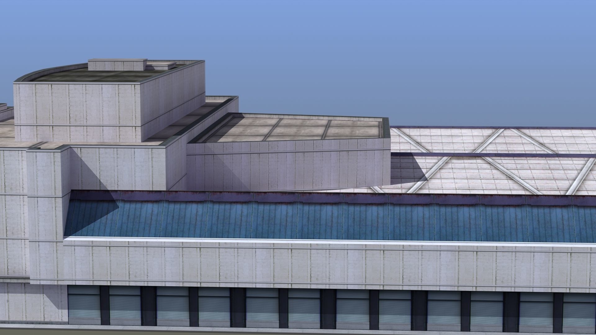 Bus Terminal Low-poly 3D model_3