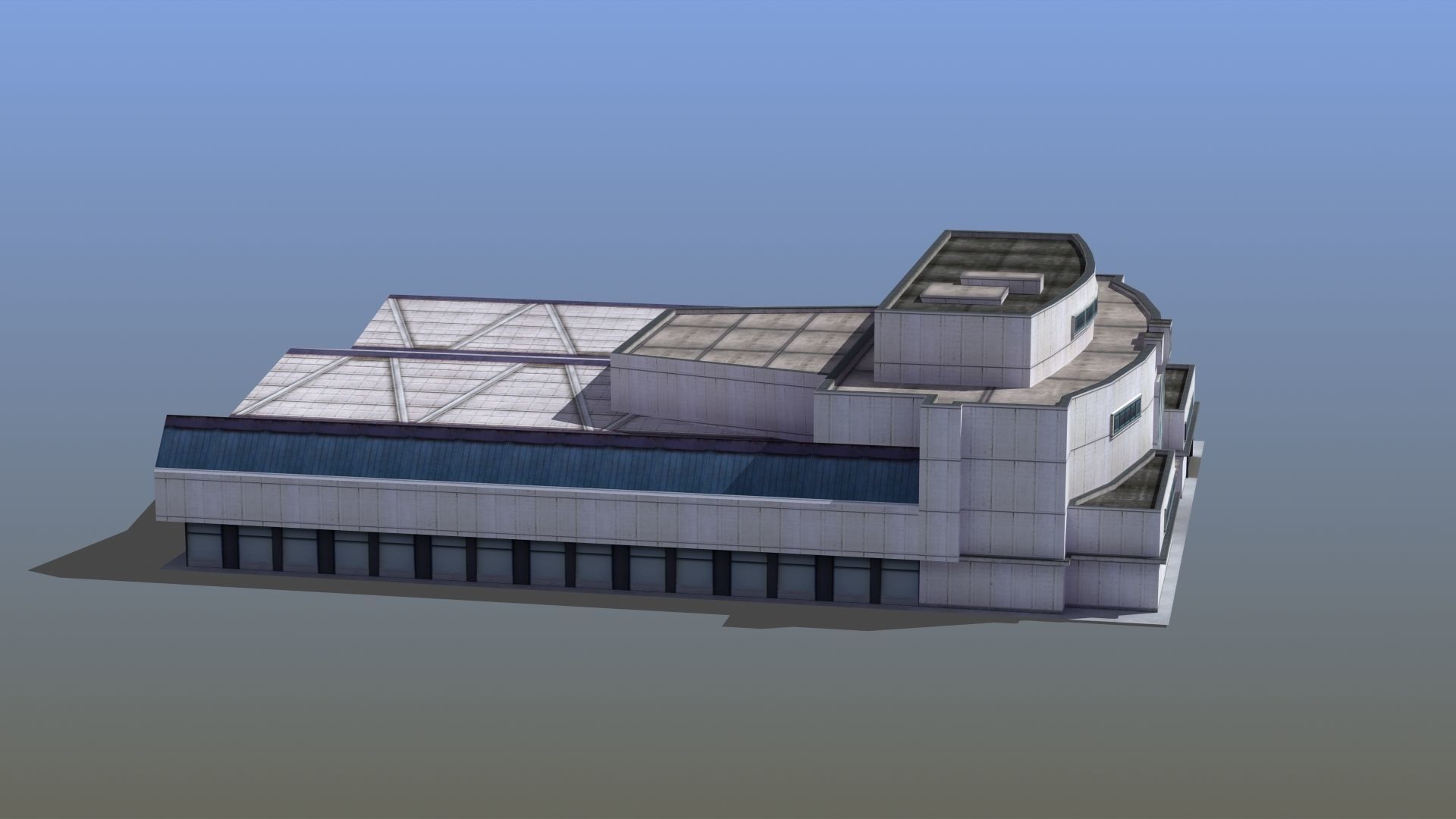 Bus Terminal Low-poly 3D model_10